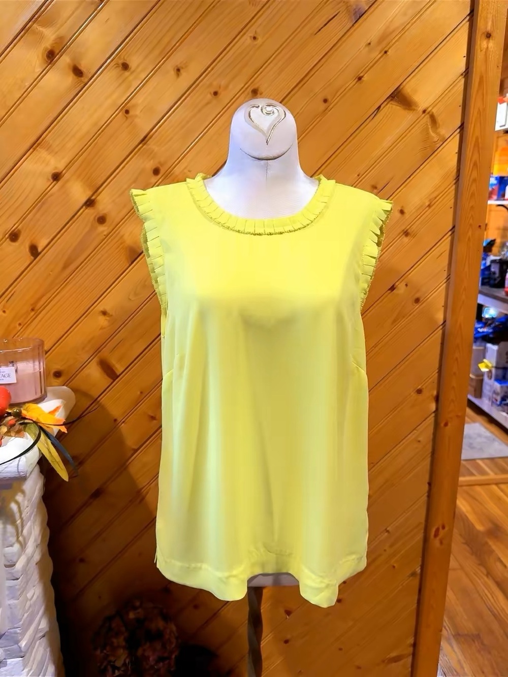J.Crew Neon Citron Chartreuse Ruffle Tie Back Blouse Size 6